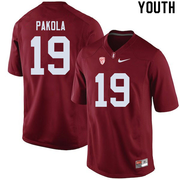 Youth #19 Joshua Pakola Stanford Cardinal College Football Jerseys Sale-Cardinal